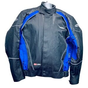 Nitro men motorcycle armored jacket polyamide mesh‎ blue black size M CE rated